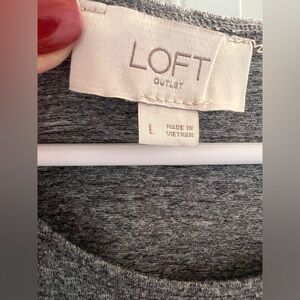 LOFT Gray & Black racer back Maxi Dress